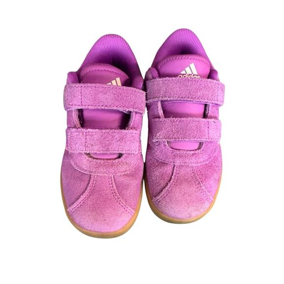 Toddler Girls adidas VL Court 3.0 Sneakers – Easy Strap Closure Pink size 9 - Picture 1 of 6